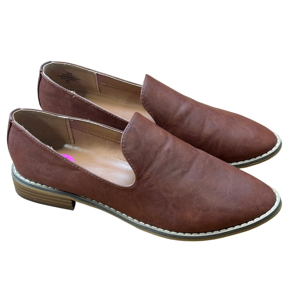 Indigo rd. Hopeful Loafers Women 8.5‎ Brown Faux Leather Slip On Flat Classic